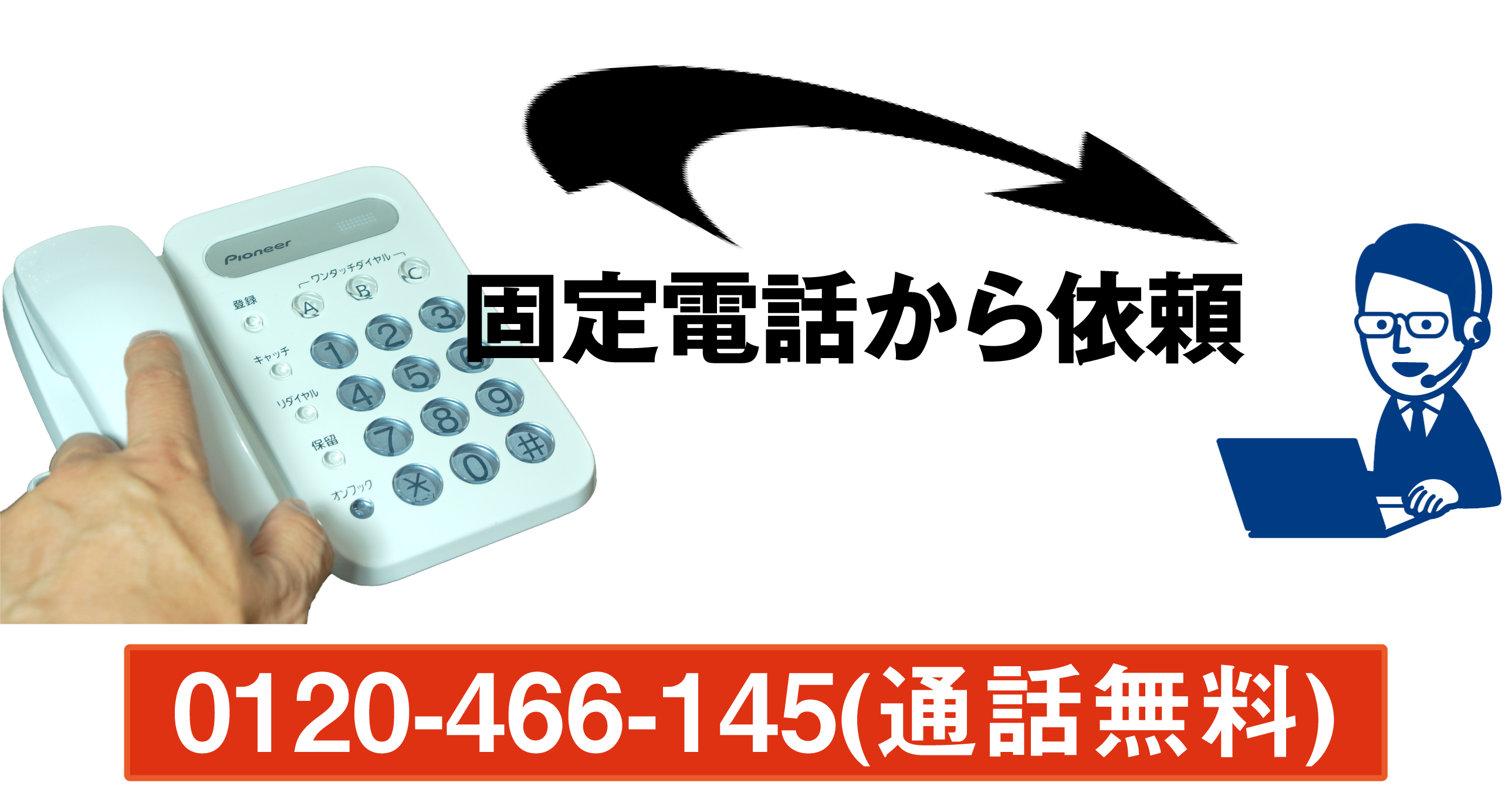 固定電話で依頼